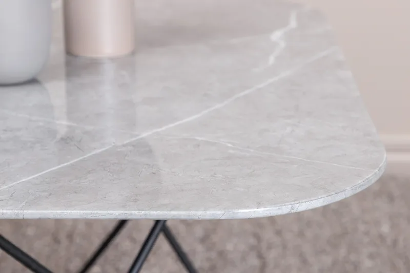 Tristar Sofabord 80 cm - Marmor/Grå/Svart - Møbler - Bord - Sofabord