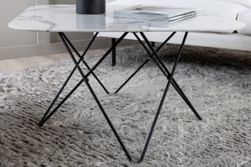 Tristar Sofabord 80 cm - Marmor/Hvit/Svart - Møbler - Bord - Sofabord