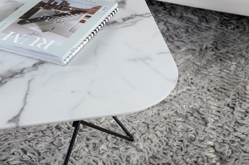 Tristar Sofabord 80 cm - Marmor/Hvit/Svart - Møbler - Bord - Sofabord