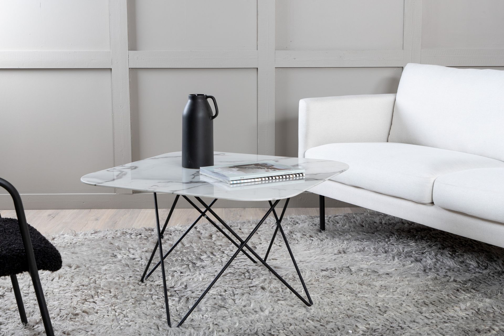 Tristar Sofabord 80 cm - Marmor/Hvit/Svart - Møbler - Bord - Sofabord