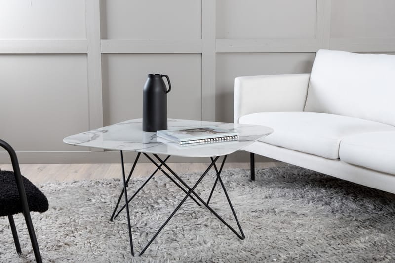 Tristar Sofabord 80 cm - Marmor/Hvit/Svart - Møbler - Bord - Sofabord