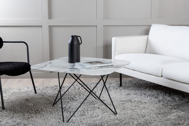 Tristar Sofabord 80 cm - Marmor/Hvit/Svart - Møbler - Bord - Sofabord