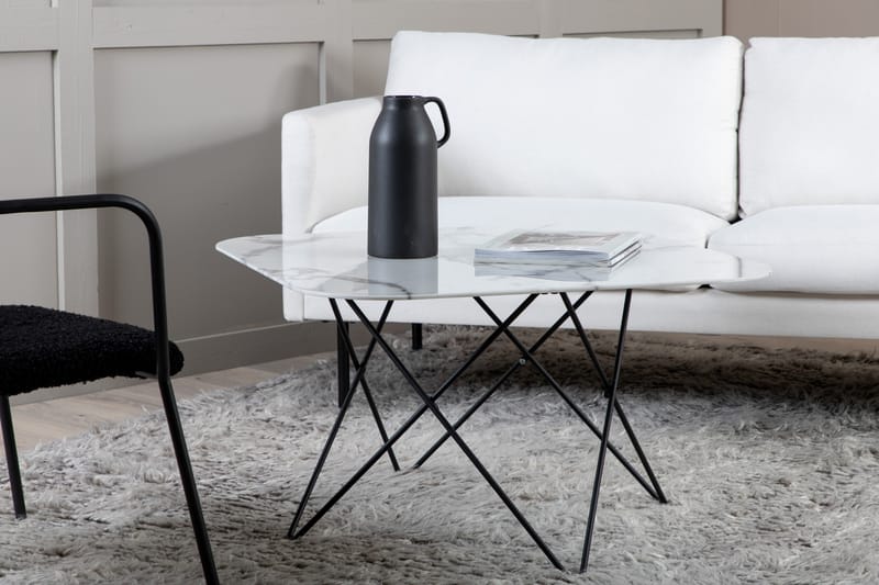 Tristar Sofabord 80 cm - Marmor/Hvit/Svart - Møbler - Bord - Sofabord