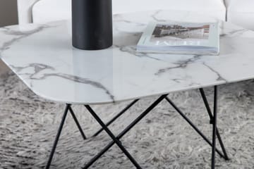Tristar Sofabord 80 cm - Marmor/Hvit/Svart - Møbler - Bord - Sofabord