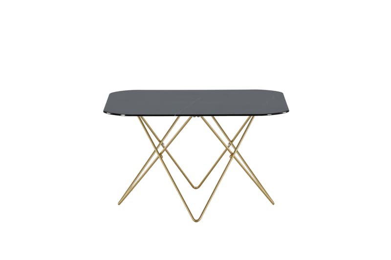 Tristar Sofabord 80 cm - Marmor/Svart/Messing - Møbler - Bord - Sofabord