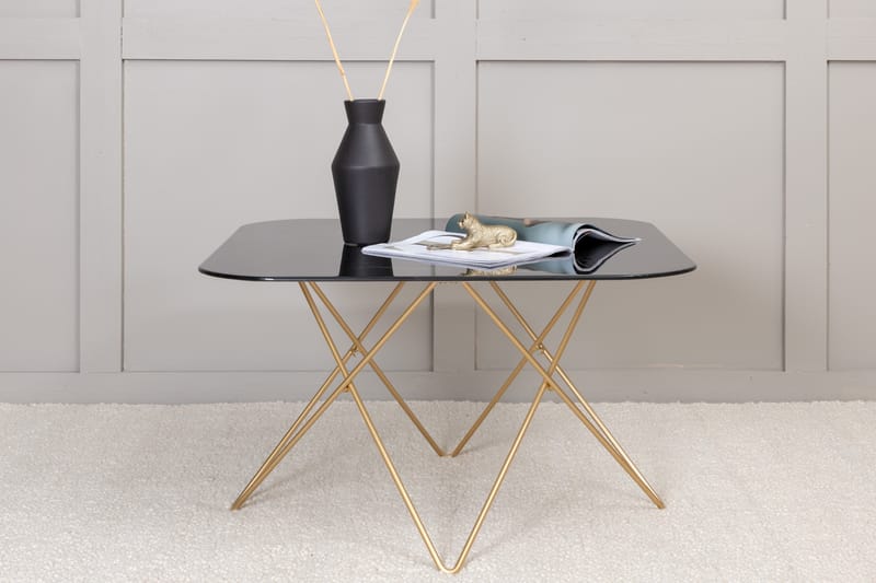 Tristar Sofabord 80 cm - Marmor/Svart/Messing - Møbler - Bord - Sofabord