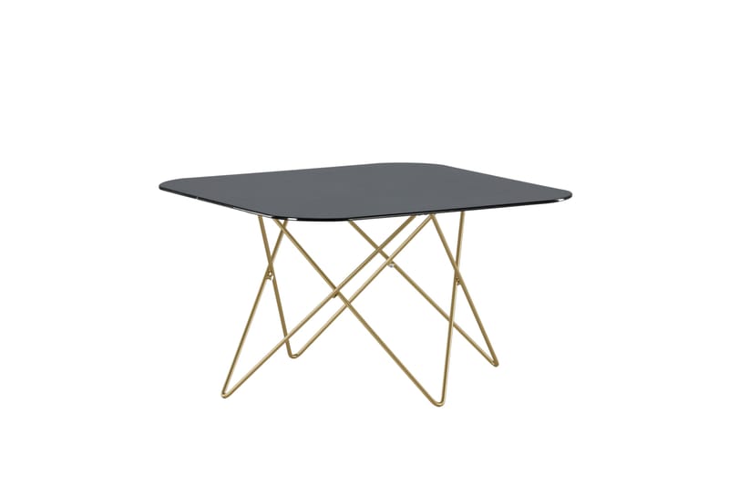 Tristar Sofabord 80 cm - Marmor/Svart/Messing - Møbler - Bord - Sofabord