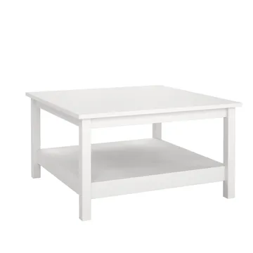 Vallvidera 81 cm Firkantet Sofabord med Oppbevaring i Malt Tre - Hvit - Møbler - Bord - Sofabord