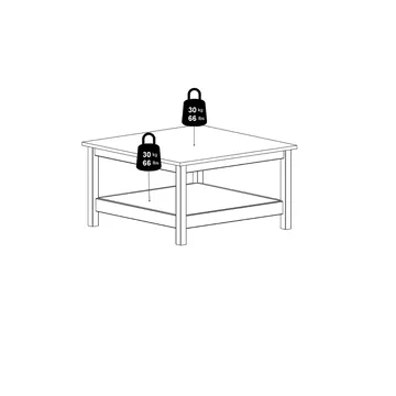 Vallvidera 81 cm Firkantet Sofabord med Oppbevaring i Malt Tre - Hvit - Møbler - Bord - Sofabord