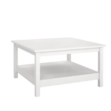Vallvidera 81 cm Firkantet Sofabord med Oppbevaring i Malt Tre - Hvit - Møbler - Bord - Sofabord