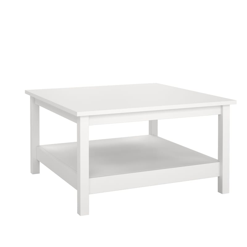 Vallvidera 81 cm Firkantet Sofabord med Oppbevaring i Malt Tre - Hvit - Møbler - Bord - Sofabord