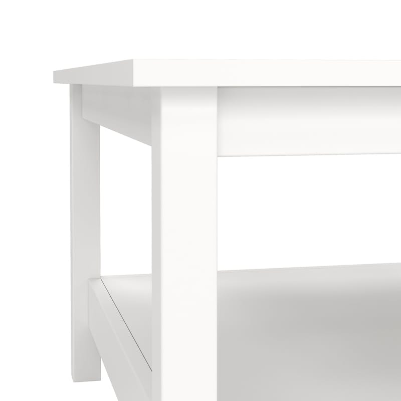 Vallvidera 81 cm Firkantet Sofabord med Oppbevaring i Malt Tre - Hvit - Møbler - Bord - Sofabord