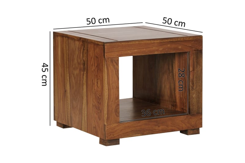 Vandemark Sofabord 50 cm med Oppbevaring Hylle - Massivt Tre - Møbler - Bord - Sofabord
