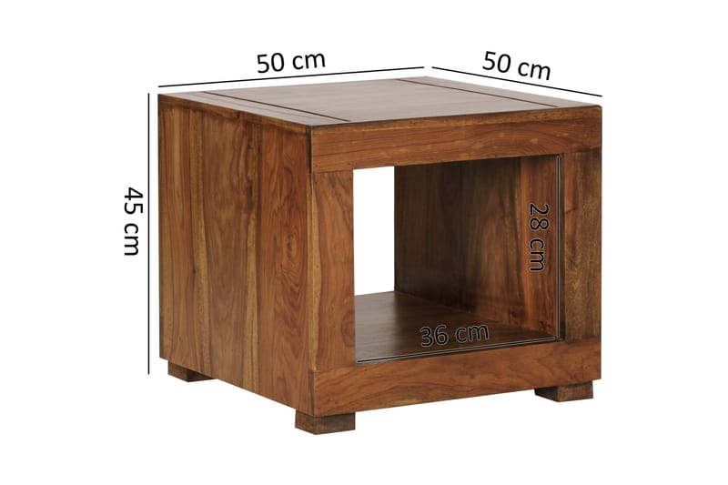 Vandemark Sofabord 50 cm med Oppbevaringshylle - Massivt Tre - Møbler - Bord - Sofabord