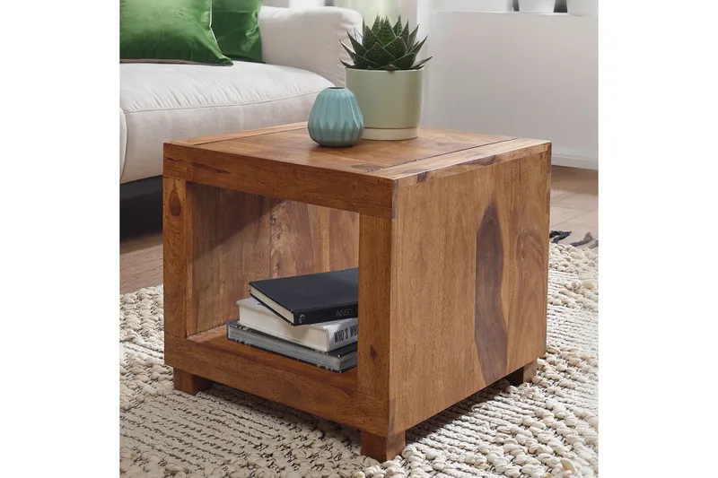 Vandemark Sofabord 50 cm med Oppbevaringshylle - Massivt Tre - Møbler - Bord - Sofabord