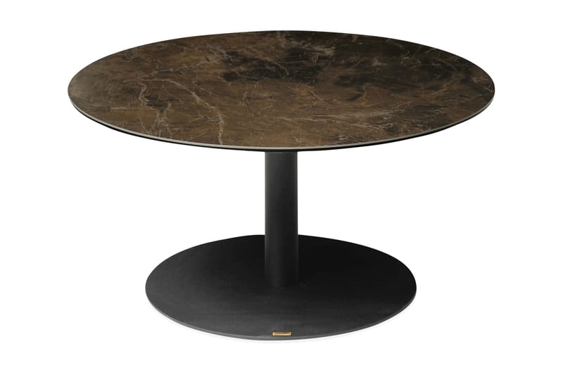 Vanduyne Sofabord 100 cm Rundt, KeRammeik/Glass/Brun/Svart