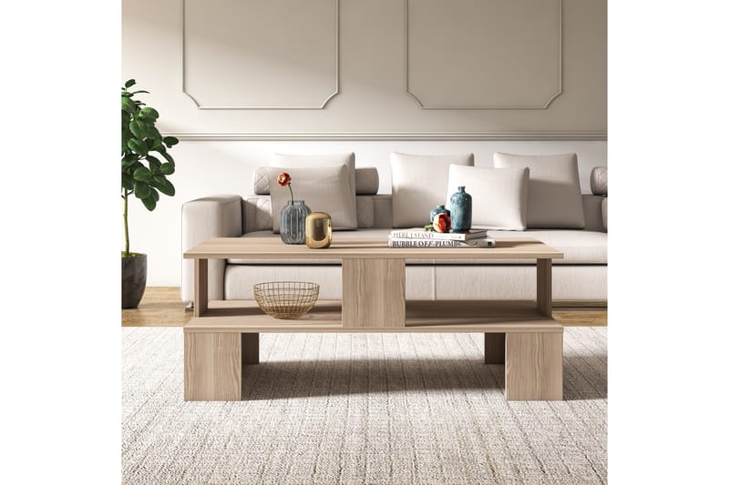 Velenje Sofabord 120 cm - Natur/Mørkebrun - Møbler - Bord - Sofabord