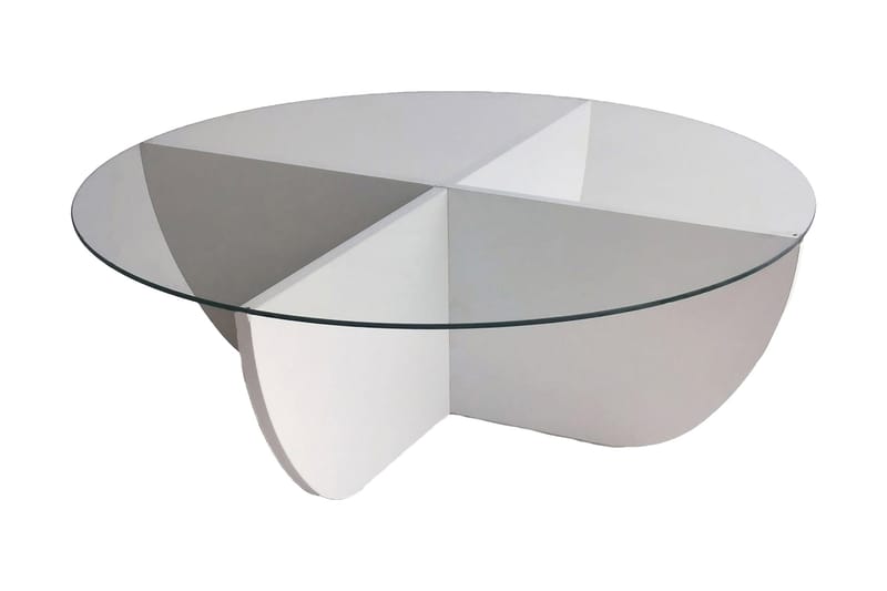 Vellavie Sofabord 90x30x90 cm Rundt - Hvit - Møbler - Bord - Sofabord