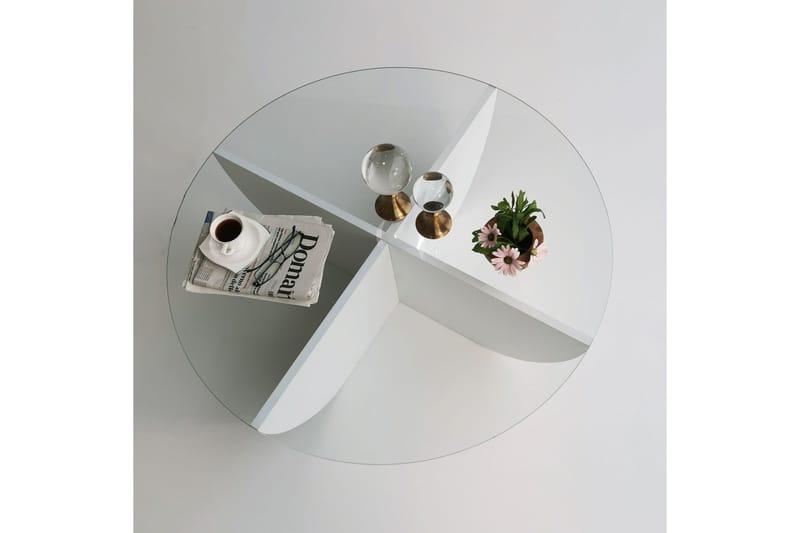 Vellavie Sofabord 90x30x90 cm Rundt - Hvit - Møbler - Bord - Sofabord