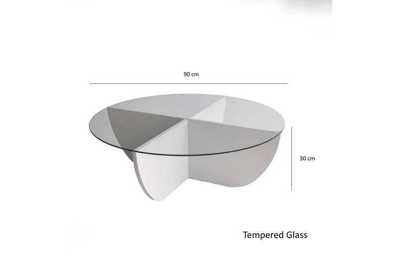 Vellavie Sofabord 90x30x90 cm Rundt - Hvit - Møbler - Bord - Sofabord