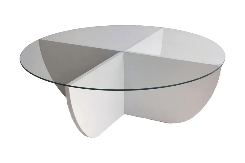 Vellavie Sofabord 90x30x90 cm Rundt, Hvit