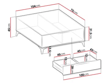 Vemdalen Sofabord 104 cm - Brun med svarte ben - Møbler - Bord - Sofabord