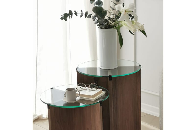 Vintalle Settbord 60x40x60 cm Rundt - Brun - Møbler - Bord - Sofabord