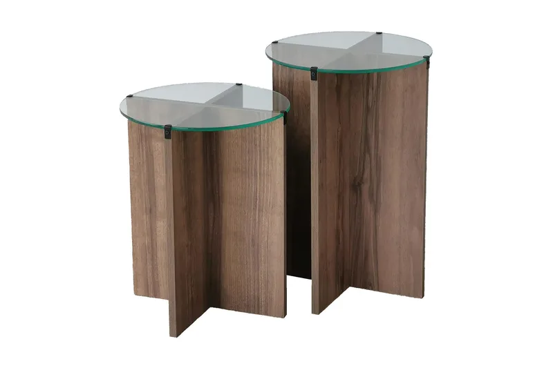 Vintalle Settbord 60x40x60 cm Rundt, Brun