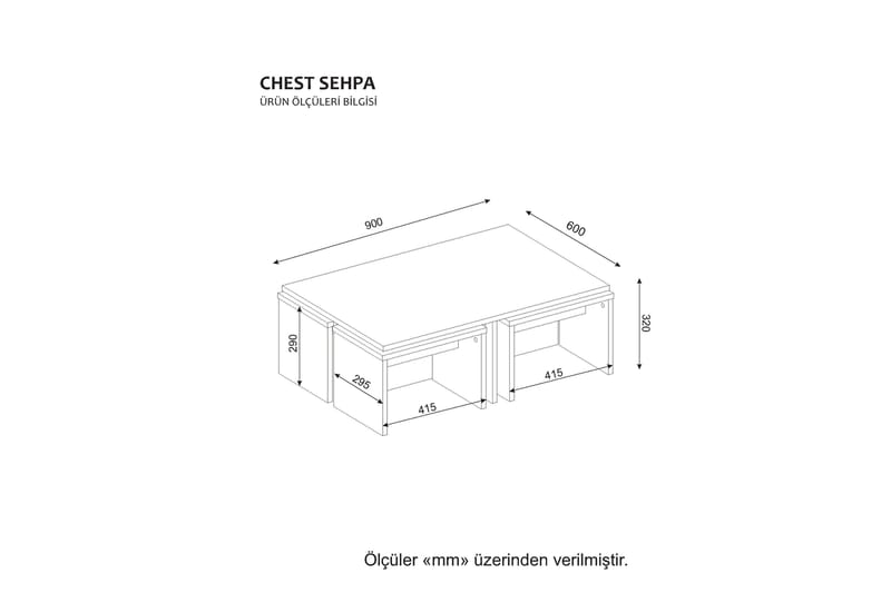 Vintalle Sofabord 90 cm - Hvit - Sofabord
