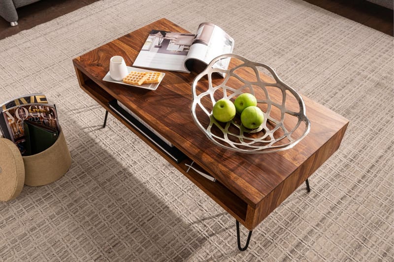 Virworthy Sofabord 100 cm - Massivt Tre/Svart - Møbler - Bord - Sofabord