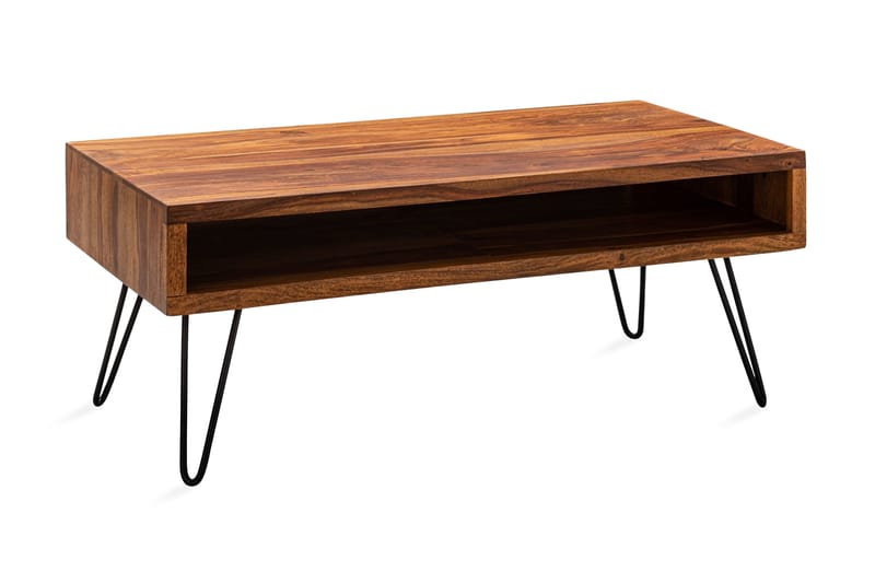 Virworthy Sofabord 100 cm - Massivt Tre/Svart - Møbler - Bord - Sofabord