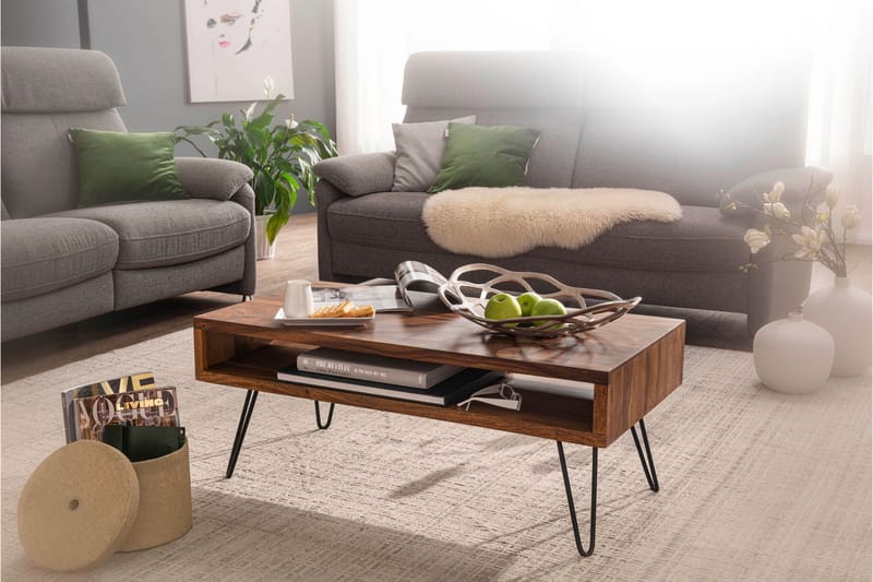 Virworthy Sofabord 100 cm - Massivt Tre/Svart - Møbler - Bord - Sofabord
