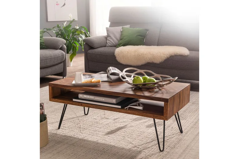 Virworthy Sofabord 100 cm - Massivt Tre/Svart - Møbler - Bord - Sofabord