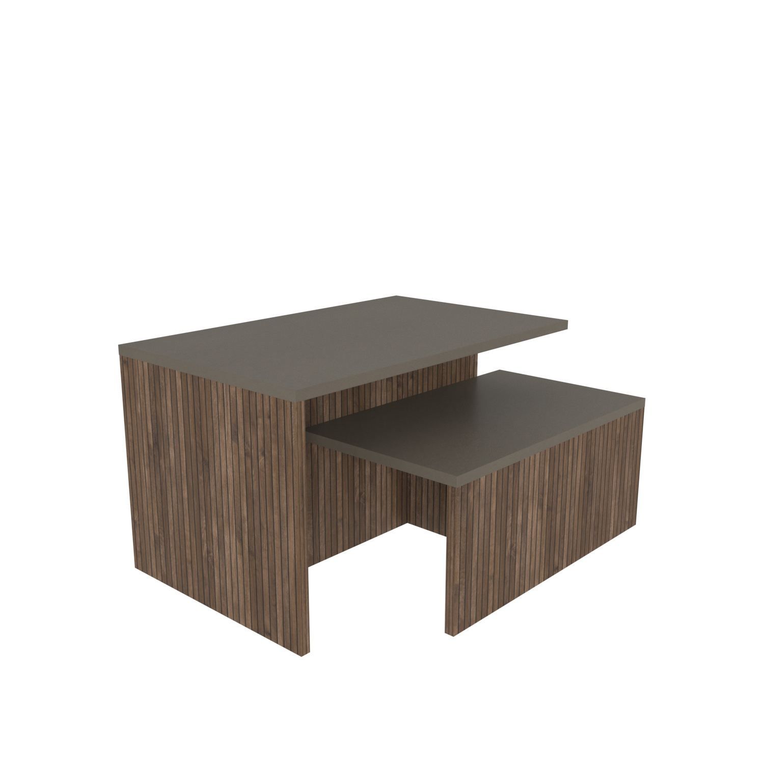 Vumira Sett med bord 2 deler 72 cm - taupe og eik