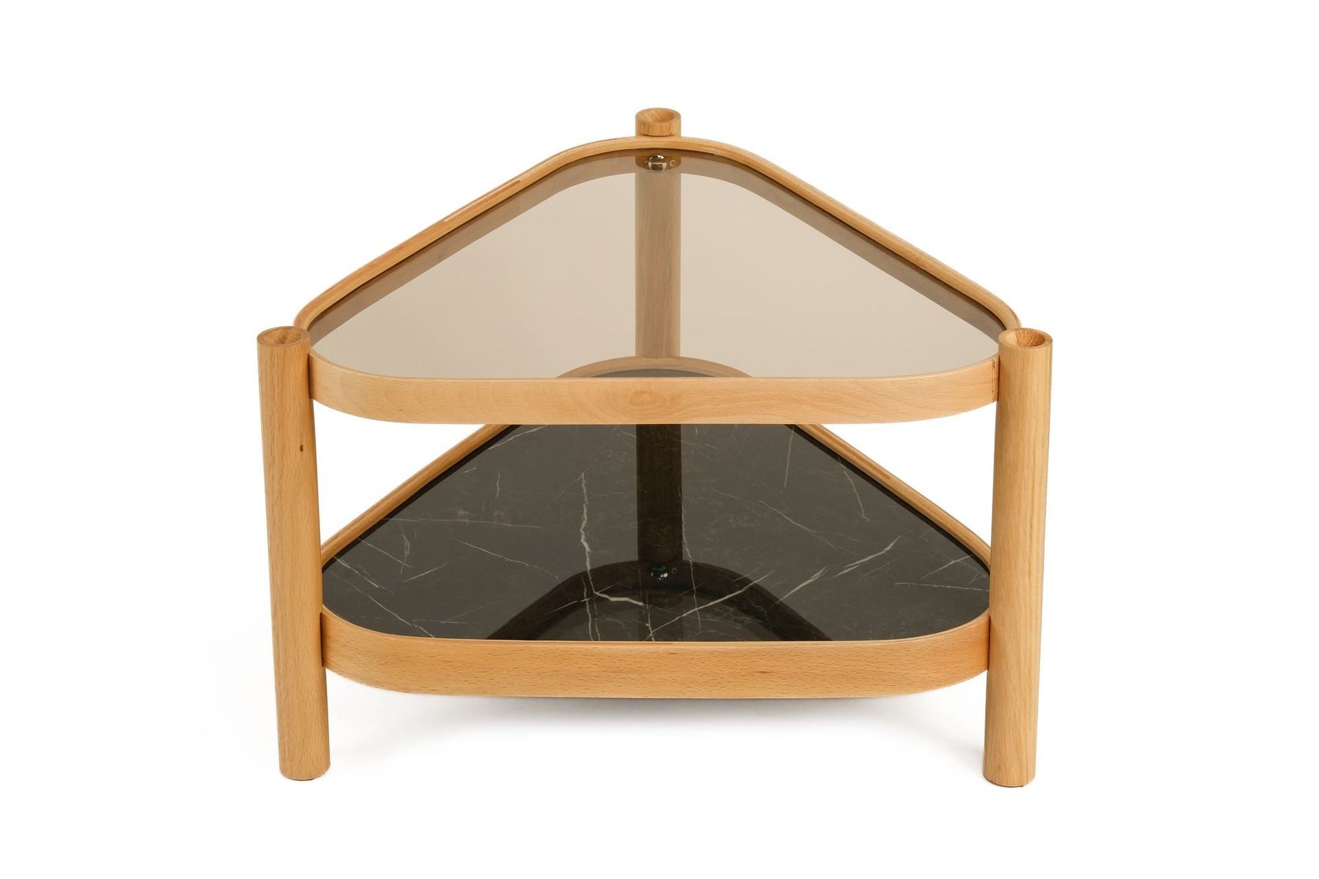 Sofabord Wallxpert Nesta (95 x 48 x 95 cm) Eik Svart Marmor - Eiketre og svart marmormønster