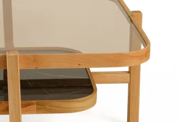 Sofabord Wallxpert Olimpus (90 x 48 x 90 cm) Eik Svart Marmor - Eik og svart marmor - Møbler - Bord - Sofabord