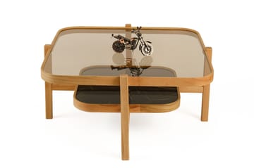 Sofabord Wallxpert Olimpus (90 x 48 x 90 cm) Eik Svart Marmor - Eik og svart marmor - Møbler - Bord - Sofabord