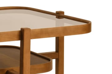 Sofabord Wallxpert Olimpus (90 x 48 x 90 cm) Valnøtt Transparent - Valnøtt - Møbler - Bord - Sofabord