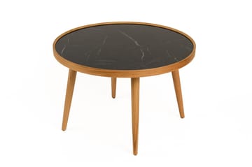 Sofabord Wallxpert Polen (80 x 48 x 80 cm) Eik Svart Marmor - Eik og svart marmor - Møbler - Bord - Sofabord