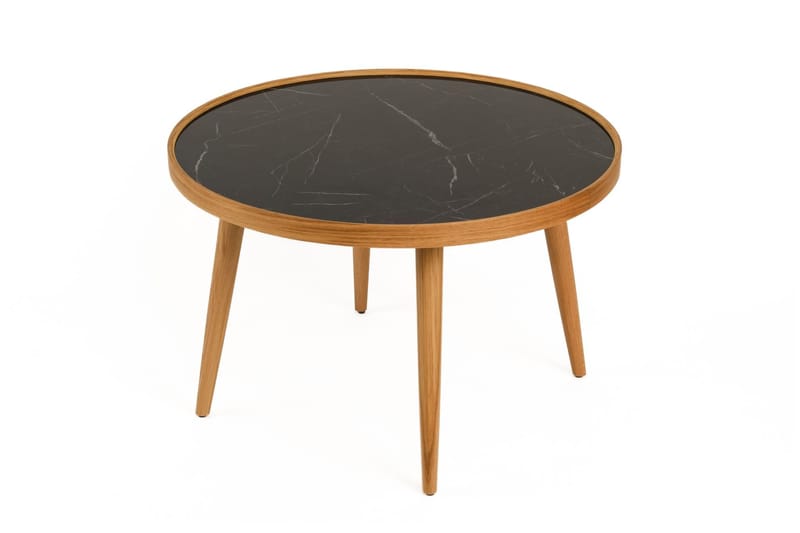 Sofabord Wallxpert Polen (80 x 48 x 80 cm) Eik Svart Marmor - Eik og svart marmor - Møbler - Bord - Sofabord