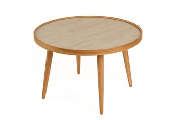 Sofabord Wallxpert Polen (80 x 48 x 80 cm) Eik Travertin - Eik og travertin - Møbler - Bord - Sofabord