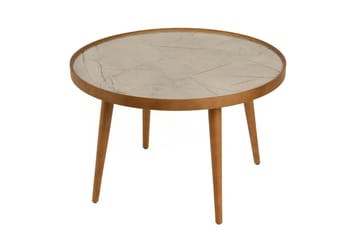 Sofabord Wallxpert Polen (80 x 48 x 80 cm) Valnøtt Grå Marmor - Valnøtt og grå marmor - Møbler - Bord - Sofabord