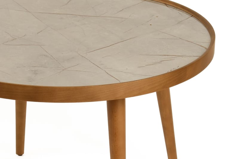 Sofabord Wallxpert Polen (80 x 48 x 80 cm) Valnøtt Grå Marmor - Valnøtt og grå marmor - Møbler - Bord - Sofabord