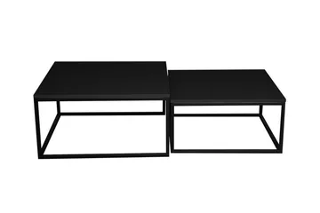 Wardner Kvadratisk Stablebart Sofabord 76 cm i Malt Tre - Svart - Møbler - Bord - Sofabord