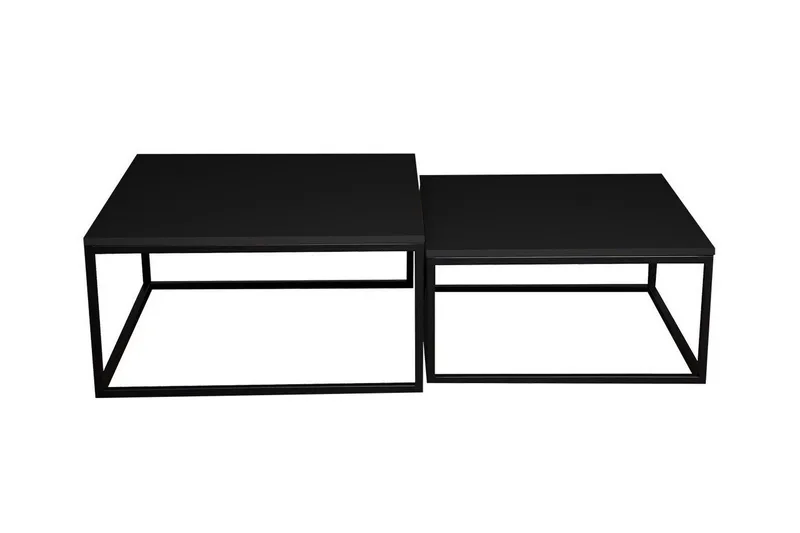 Wardner Kvadratisk Stablebart Sofabord 76 cm i Malt Tre, Svart