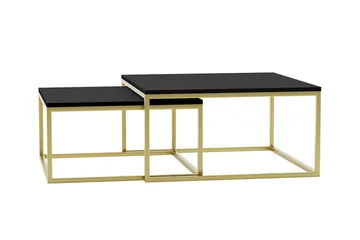 Wardner Kvadratisk Stablebart Sofabord 76 cm i Tre med Metallstativ - Sort - Møbler - Bord - Sofabord