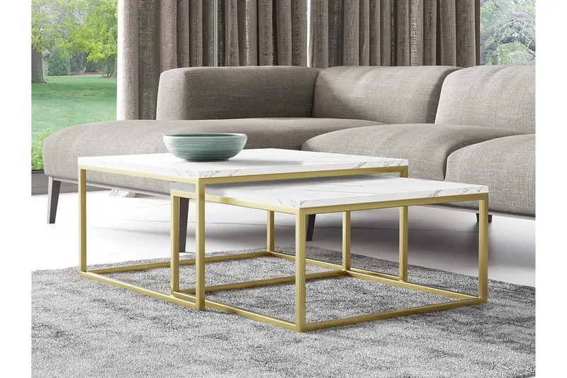 Wardner Sofabord 76 cm - Guld - Møbler - Bord - Sofabord