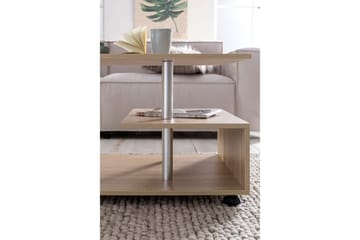 Werbeck Sofabord 105 cm med Oppbevaringshylle på Hjul - Tre/Natur - Møbler - Bord - Sofabord - Sofabord med hjul