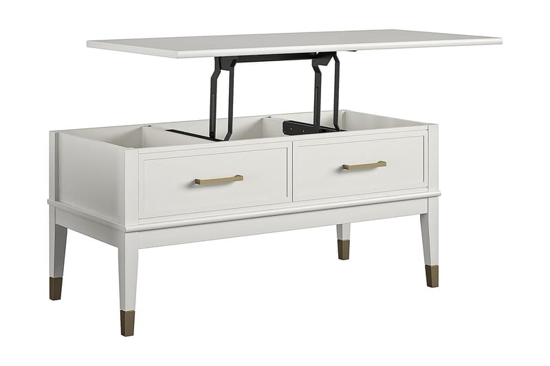 Westerleigh Sofabord 106 cm Hev og Senkbart med Skuff Hvit - CosmoLiving - Møbler - Bord - Sofabord