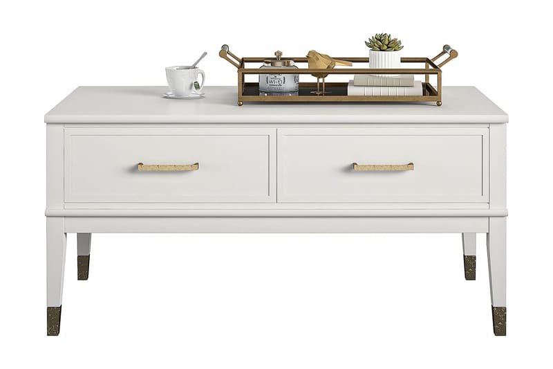 Westerleigh Sofabord 106 cm Hev og Senkbart med Skuff Hvit - CosmoLiving - Møbler - Bord - Sofabord